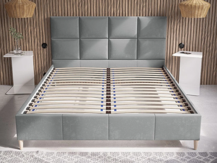 Polsterbett mit Lattenrost 140x200 Luxe Dunkelgrau