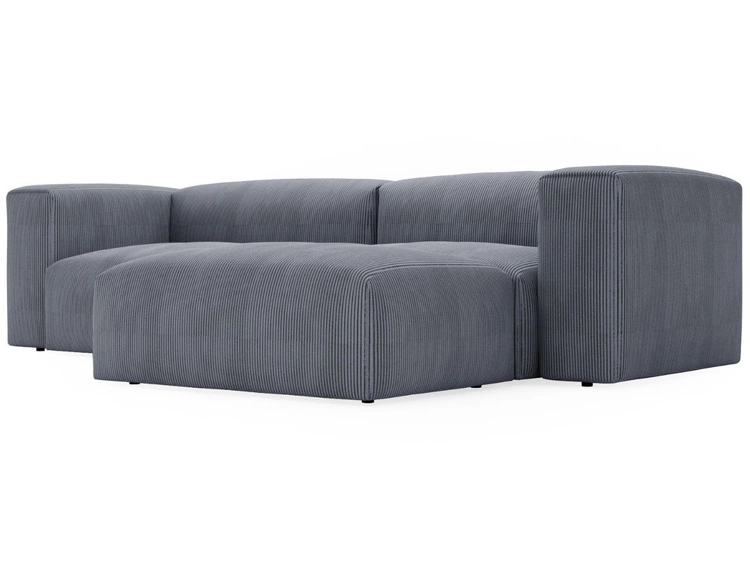 Ecksofa L-Form Rechts Moderne Cord Ecksofa Landi Grau