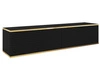 TV-Lowboard Hänge mit Türen 135 cm Diolo Schwarz mit geriffelter Vorderseite