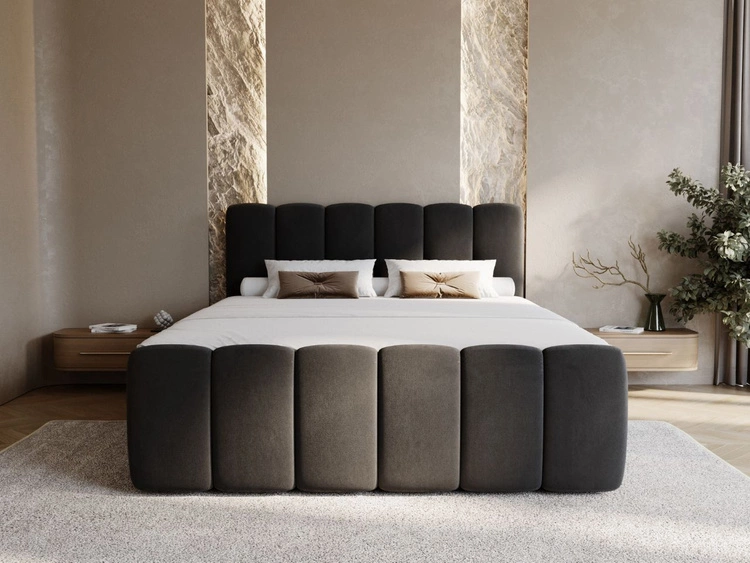 Boxspringbett mit Bettkasten 200x200 Cloud Schwarz