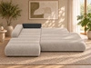 Ecksofa L-Form mit Schlaffunktion und Bettkasten Lisso Links Cremefarben