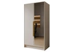 Kleiderschrank mit Spiegel 100 cm Lucca Kaschmir mit goldenen Griffen