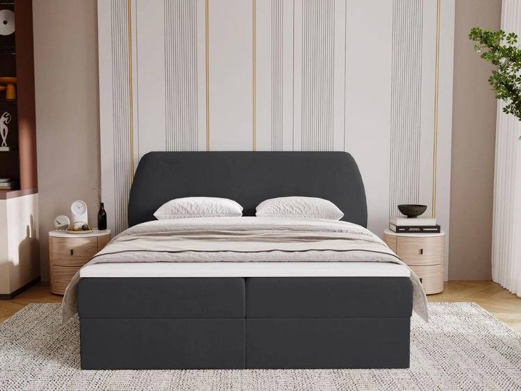Boxspringbett mit Bettkasten 120x200 Bogota Schwarz