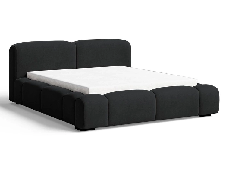 Polsterbett mit Bettkasten und Lattenrost 180x200 Aubi Schwarz