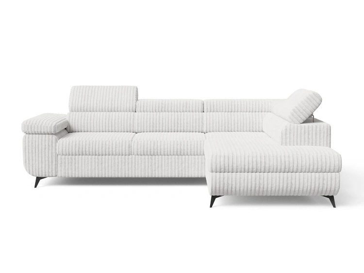 Ecksofa L-Form mit Schlaffunktion und Bettkasten Argon Rechts Grau