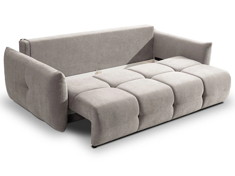 Schlafsofa mit Bettfunktion und Bettkasten Bene Grau