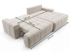 Ecksofa L-Form mit Schlaffunktion und Bettkasten Tulio Rechts Grau