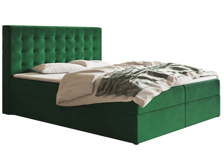 Boxspringbett mit Bettkasten 160x200 Denza Grün