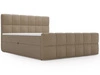 Boxspringbett mit Bettkasten 200x200 Bouclé-Stoff Alicante Braun