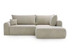 Ecksofa L-Form mit Schlaffunktion und Bettkasten Savana Bis Hellbeige