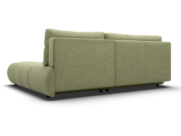Ecksofa mit Schlaffunktion und Bettkasten Rechts Milet Grün