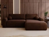 Ecksofa L-Form mit Schlaffunktion und Bettkasten Savana Rechts Braun