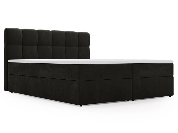 Boxspringbett mit Bettkasten 140x200 Maison Dunkelgrau