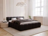Polsterbett ohne Bettkasten mit Lattenrost 160x200 Cloud Low aus Bouclé-Stoff Schwarz