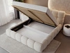 Polsterbett mit Bettkasten und Lattenrost 180x200 Modo aus Bouclé-Stoff Beige