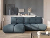 Ecksofa mit Schlaffunktion und Bettkasten Links Milet Dunkelblau