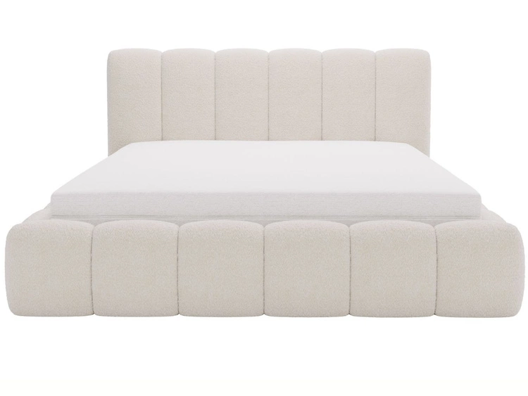 Polsterbett mit Bettkasten und Lattenrost 140x200 Cloud Bouclé-Stoff Beige