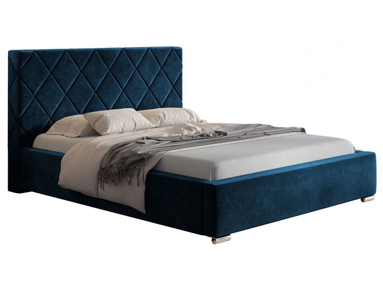 Polsterbett mit Bettkasten und Lattenrost 160x200 Taranto Dunkelblau