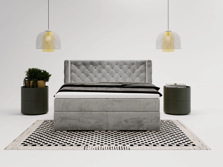 Boxspringbett mit Bettkasten 160x200 Lion Grau