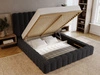 Polsterbett mit Bettkasten und Lattenrost 140x200 Rotto Schwarz