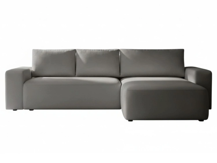Ecksofa L-Form Rechts mit Schlaffunktion und Bettkasten Tazones Dunkelgrau