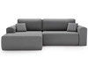 Ecksofa mit Schlaffunktion und Bettkasten Belvio links Dunkelgrau