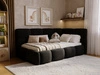 Gepolstertes Jugend-Einzelbett mit Bettkasten und Holzrost 90x200 Modo One Links Schwarz