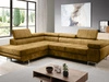 Ecksofa L-Form Links mit Schlaffunktion und Bettkasten Solam L Gelb
