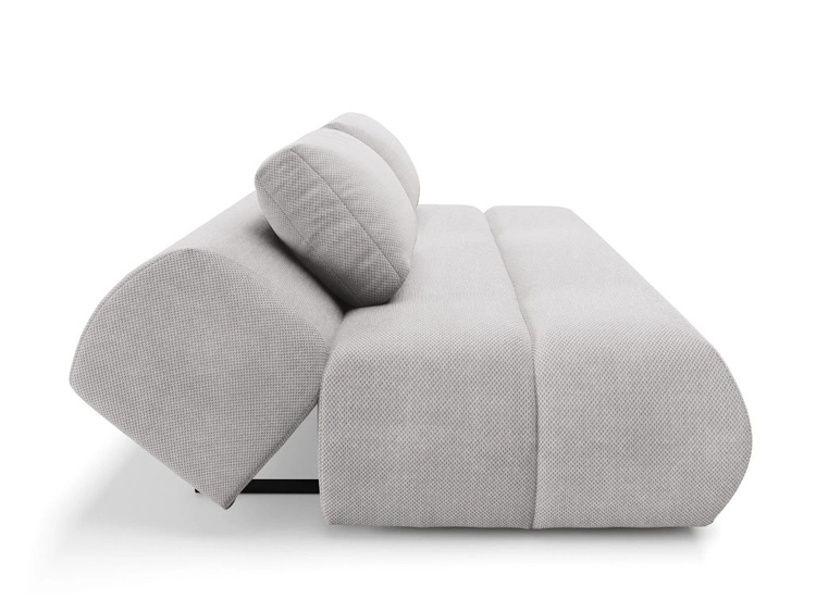 Schlafsofa mit verstellbarer Rückenlehne, Schlaffunktion und Bettkasten Figo Grau