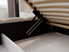 Polsterbett mit Bettkasten und Lattenrost 120x200 Modo aus Bouclé-Stoff Beige