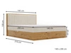 Boxspringbett mit Bettkasten 140x200 Forest Hellgrau