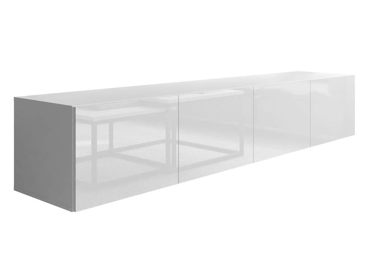 Hängeschrank mit Türen 200 cm Nodoo Weiß Hochglanz
