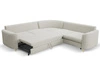 Ecksofa L-Form Links mit Schlaffunktion und Bettkasten Limon Hellgrau