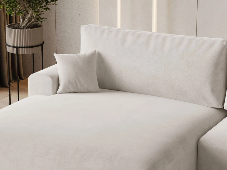Ecksofa L-Form mit Schlaffunktion und Bettkasten Serene Links Hellbeige
