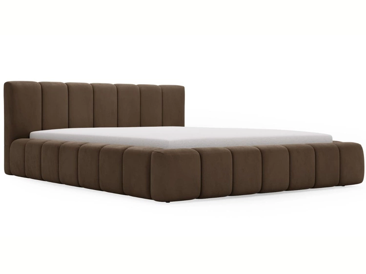 Polsterbett mit Bettkasten und Lattenrost 120x200 Split Braun