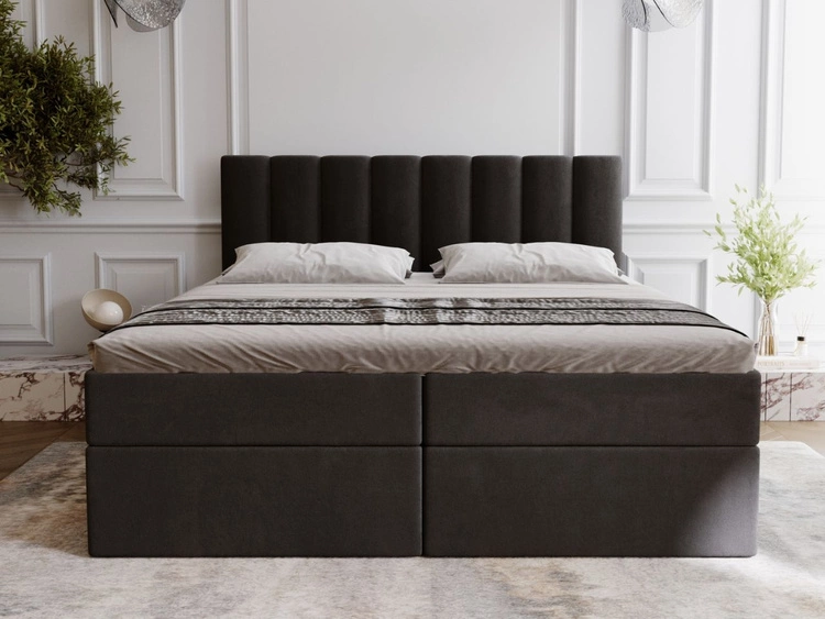 Boxspringbett mit Bettkasten 180x200 Mocca Schwarz