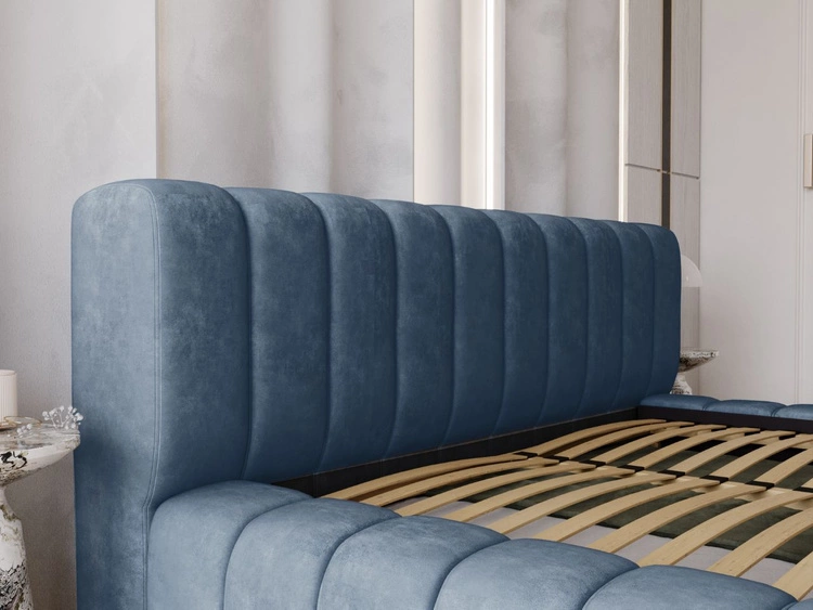 Polsterbett mit Bettkasten und Lattenrost 180x200 Italia Blau
