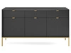 Kommode mit Türen und Schubladen Amber Schwarz, Gold Frame