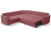 Ecksofa L-Form Rechts mit Schlaffunktion und Bettkasten Limon Rot