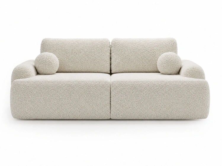 Sofa mit Schlaffunktion und Bettkasten Aurio Creme