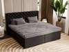 Boxspringbett mit Bettkasten 160x200 Bergamo Schwarz