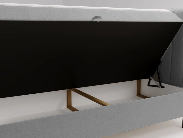 Boxspringbett mit Bettkasten 140x200 Primavera Hellgrau