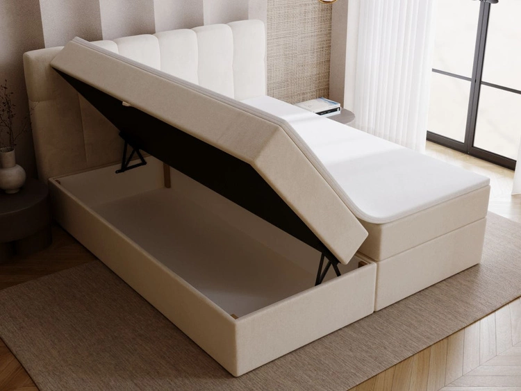 Boxspringbett mit Bettkasten 180x200 Maison Beige