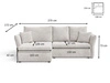 Ecksofa L-Form mit Schlaffunktion und Bettkasten Lino Dunkelbeige