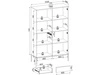Vitrinenschrank mit Led Deo 166 cm Schwarz, EIche Wotan