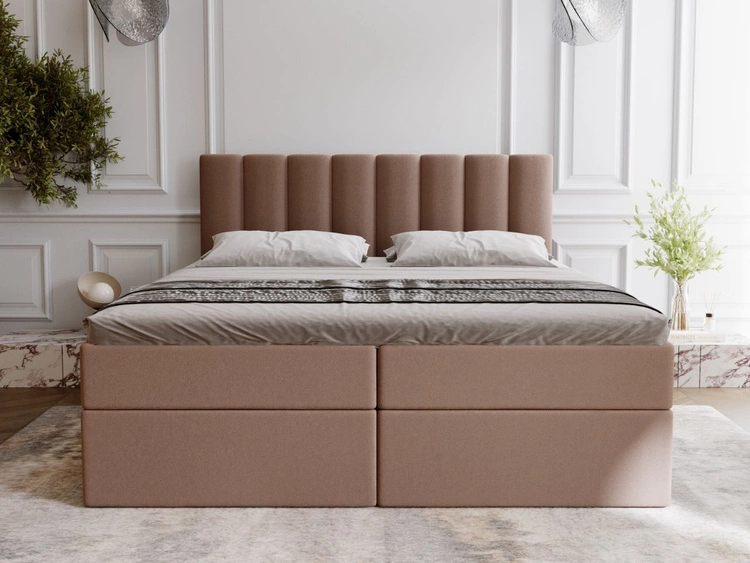 Boxspringbett mit Bettkasten 180x200 Mocca Braun
