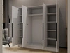 Kleiderschrank 200 cm Perugia Weiß mit schwarzen Griffen