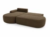 Ecksofa L-Form Links mit Schlaffunktion und Bettkasten Aurio O Braun