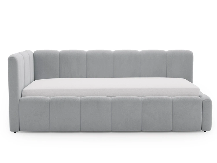 Jugendbett Einzelbett mit Bettkasten und Lattenrost 90x200 Cloud One Grau