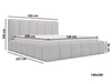 Polsterbett mit Bettkasten und Lattenrost 140x200 Cloud Bouclé-Stoff Hellgrau